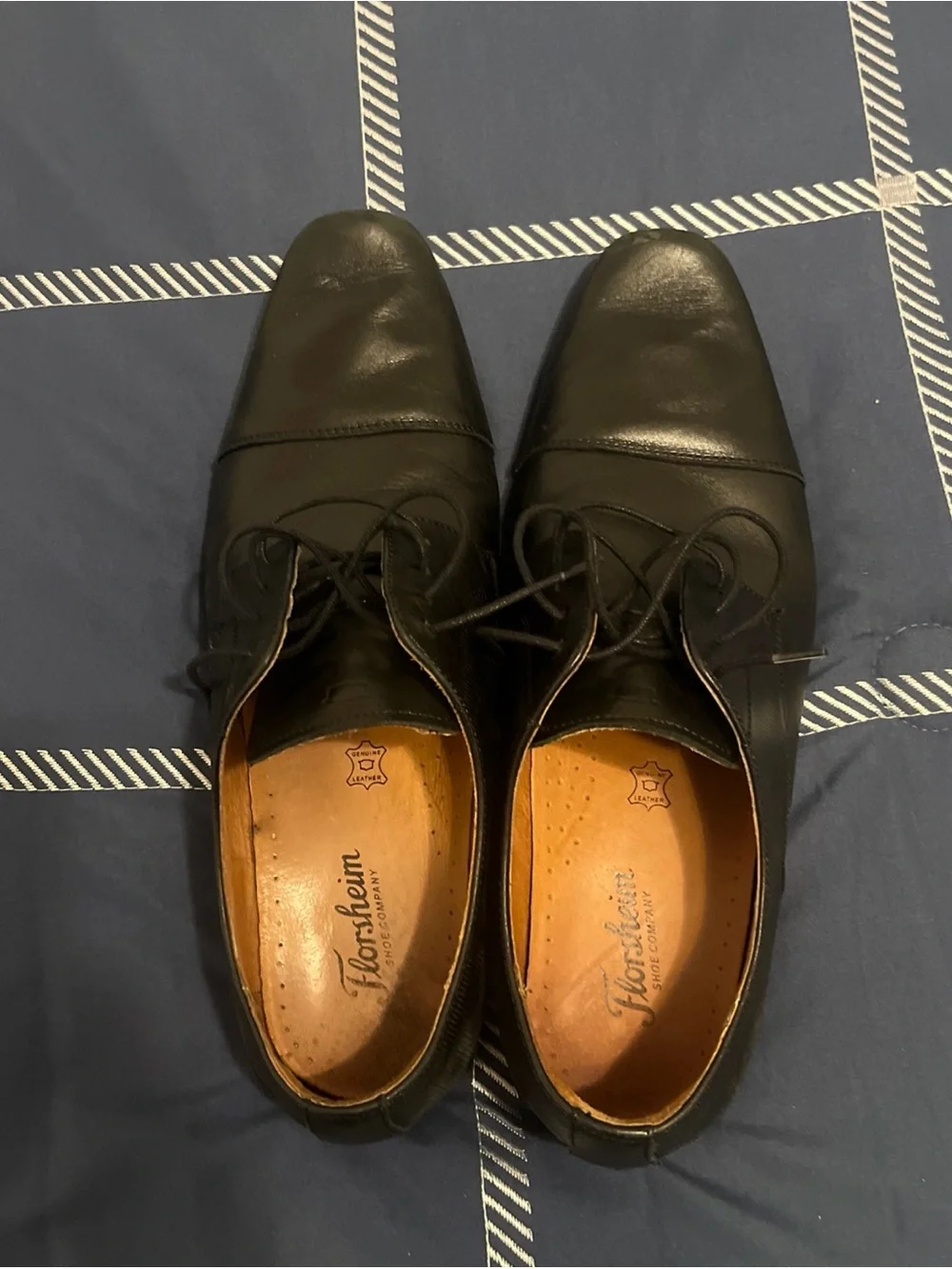 Florsheim Men’s Black Leather Lace-Up Dress Shoes